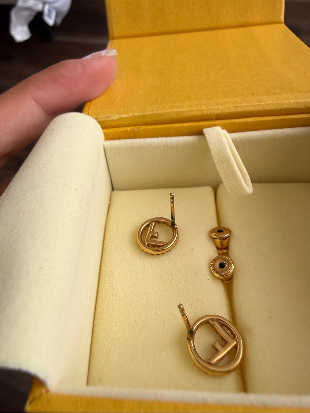 F is for Fendi Gold Earrings 💛 - Picture 4 of 7